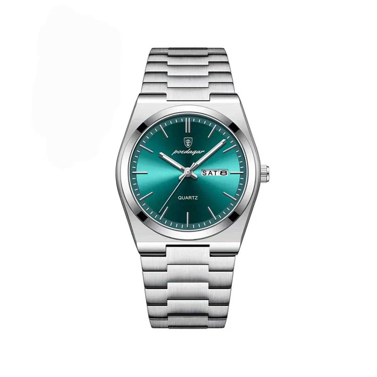 POEDAGAR 930 Business Luminous Stainless Steel Quartz Men's Watch- Silver Green