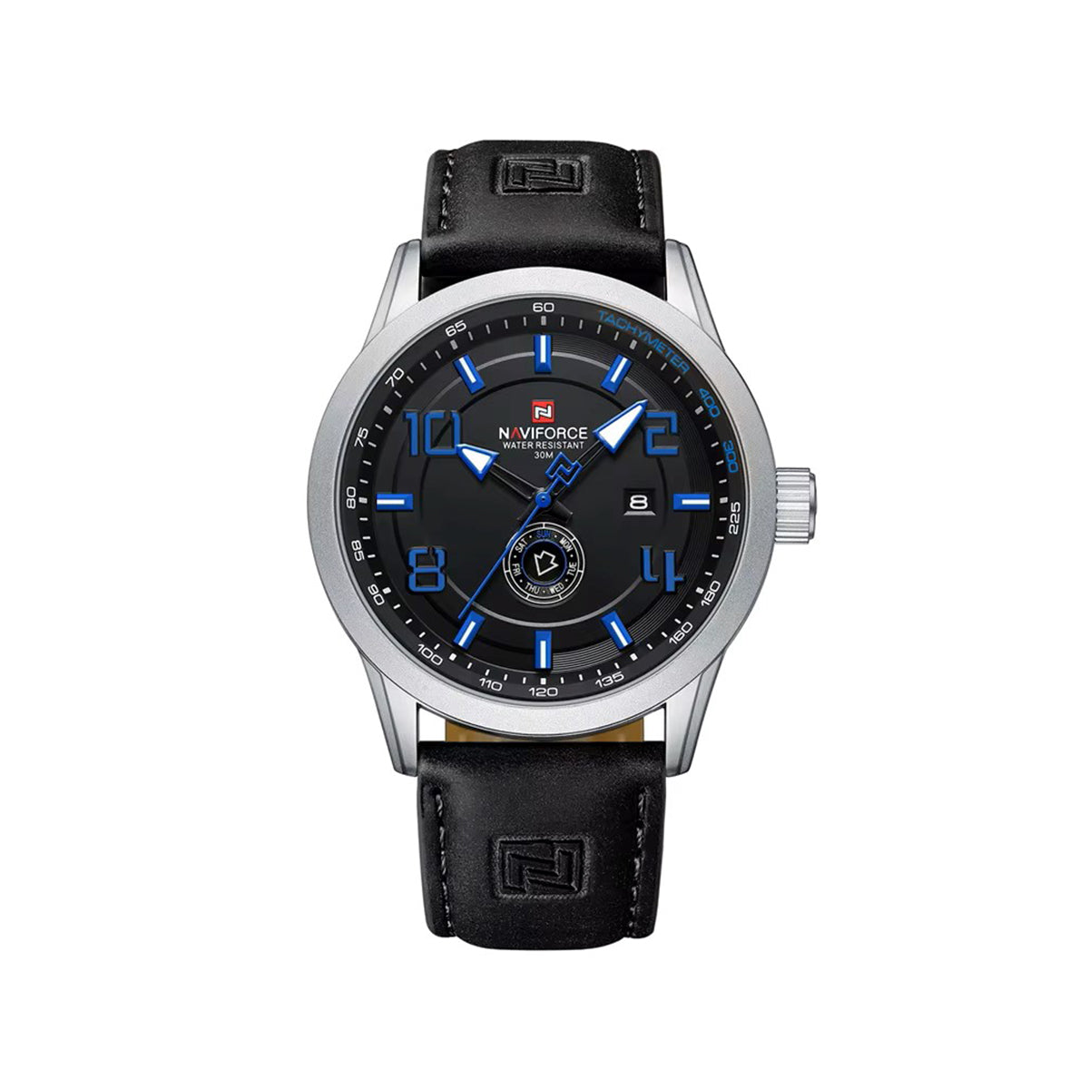 NAVIFORCE 9229 Belt Watch for Men – Black & Silver Blue