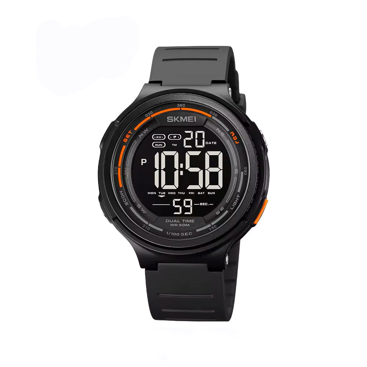 SKMEI 1841 LED Light Digital Mens Sport Watch - Black