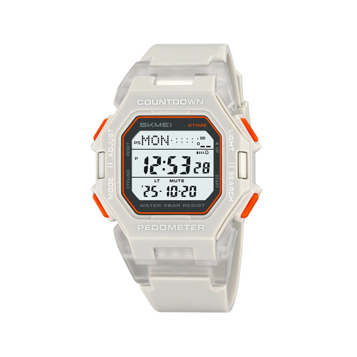 SKMEI 2596 Men's Waterproof Digital Sports Watch - Grey