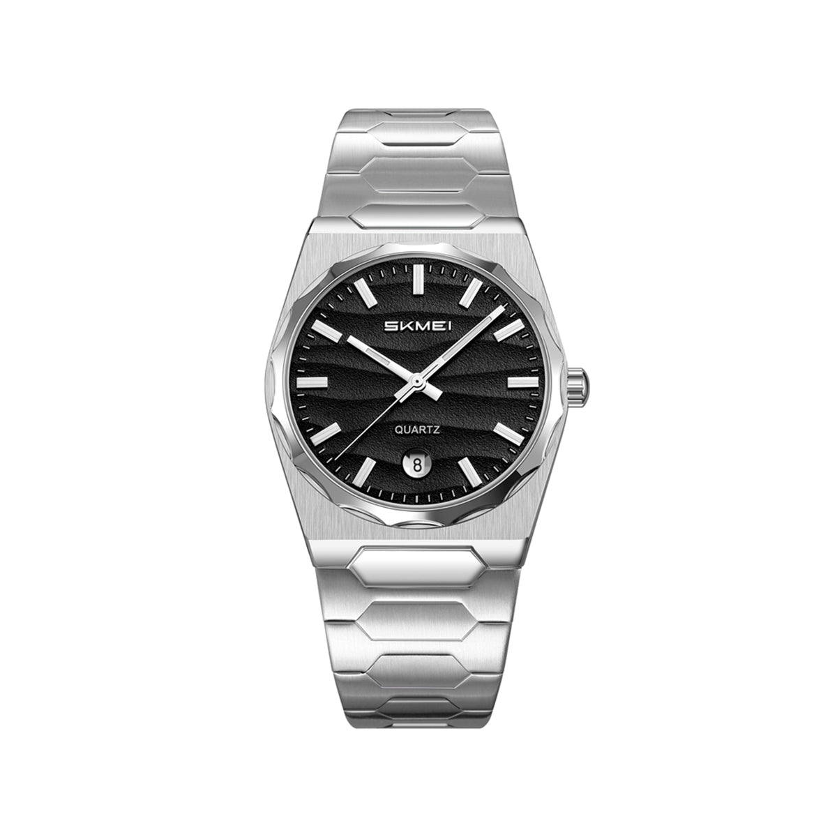 SKMEI 9382 Men's Stainless Steel Quartz Watch - Black