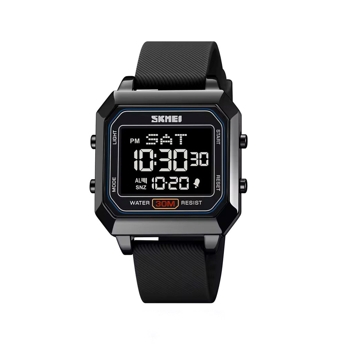 SKMEI 2150 Digital Square Silicone Strap Watch for Men - Black