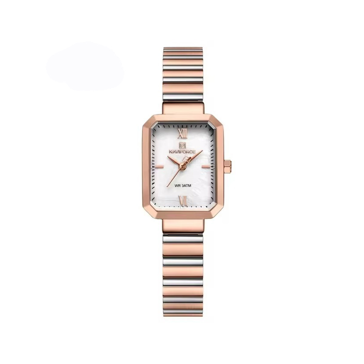 NAVIFORCE 5050 Classic Stainless Steel Strap Women’s Watch-Rose White