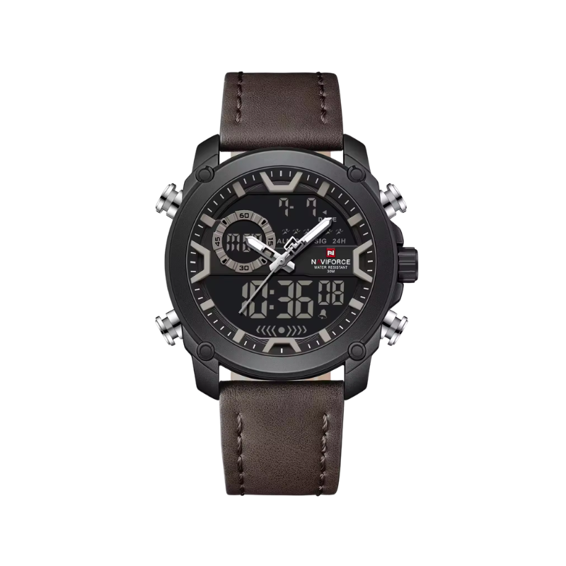 NAVIFORCE 9261 Quartz Digital Watch - Brown