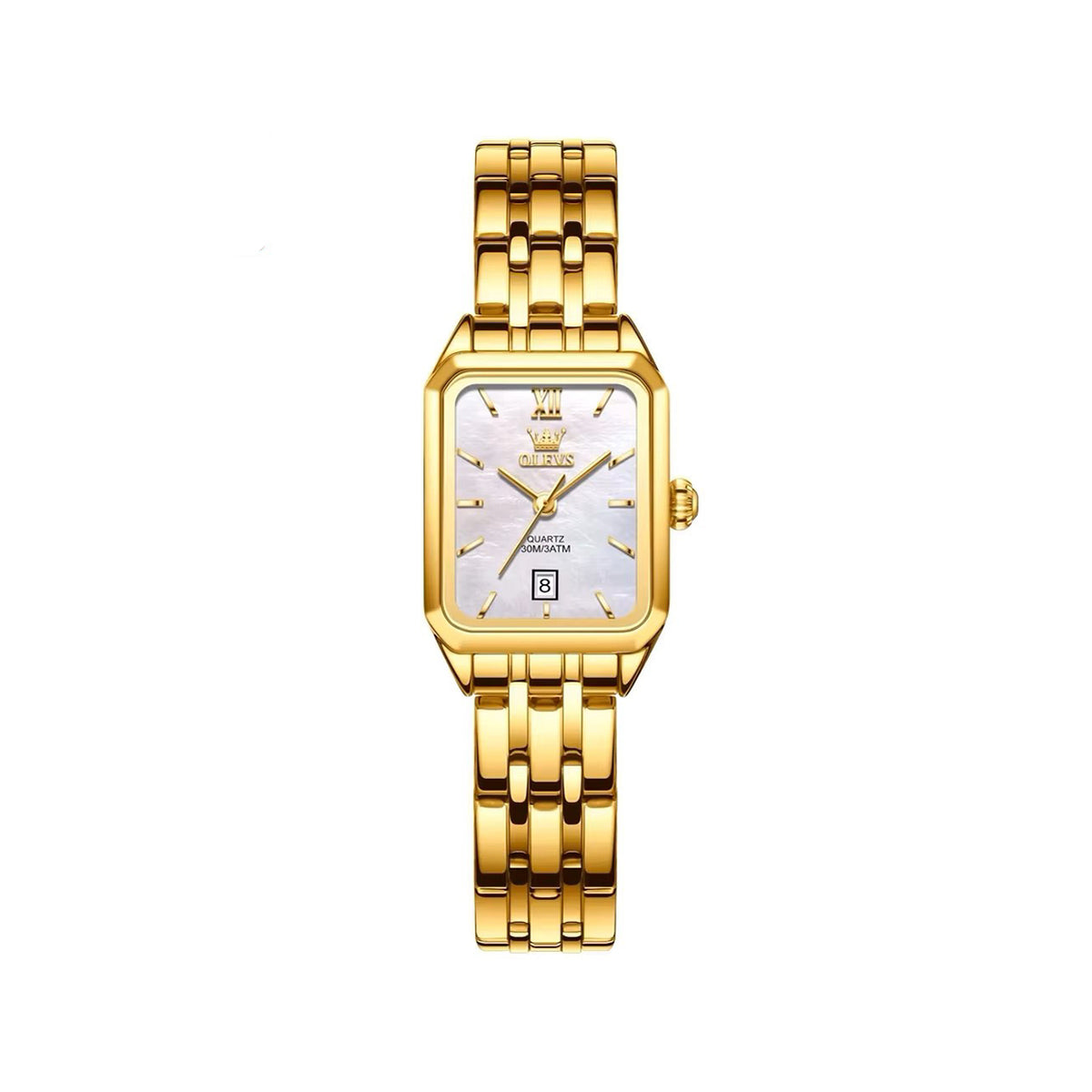 OLEVS 5616 Stainless Steel Korean Style Waterproof Ladies Watch-White