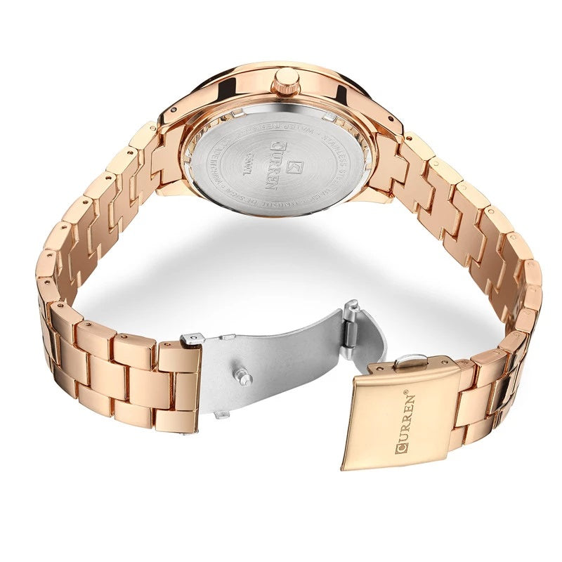 Curren C9007L Classic Women Watch with Date – Rose Gold