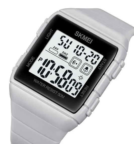 SKMEI 1960 50m Waterproof Electric Men's Watch-White
