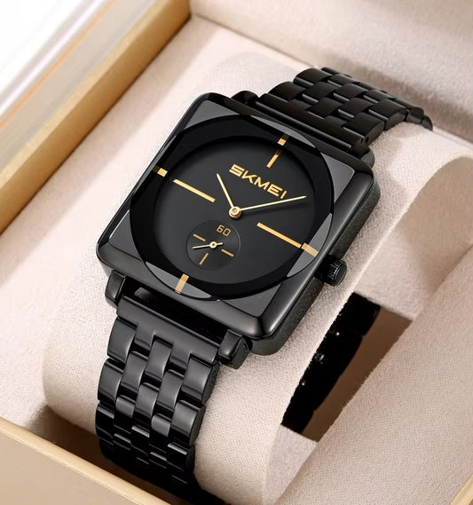 SKMEI 2413 Luxury Stainless Steel Quartz Men's Watch-Black