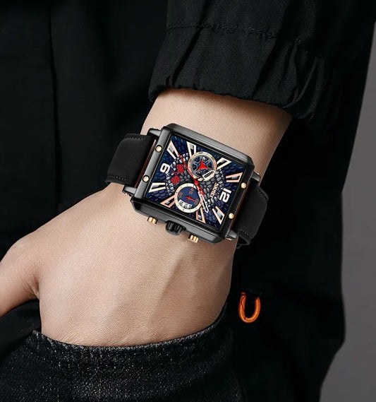 SKMEI 9340 New Luxury Fashion Leather Strap Men's Watch-Black