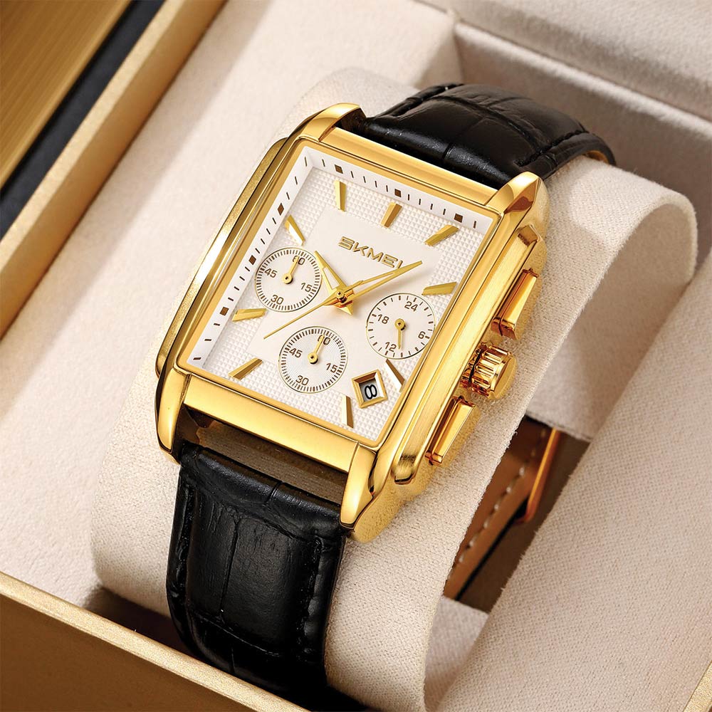 SKMEI 2339 Gold White Luxury water Resistant stainless-steel Top-Quality Men’s watch