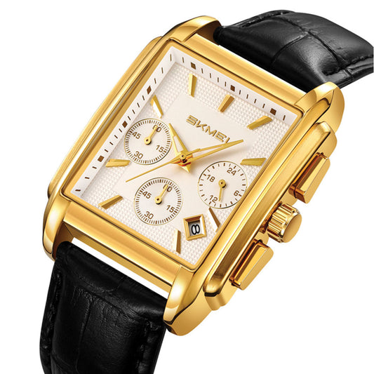 SKMEI 2339 Gold White Luxury water Resistant stainless-steel Top-Quality Men’s watch