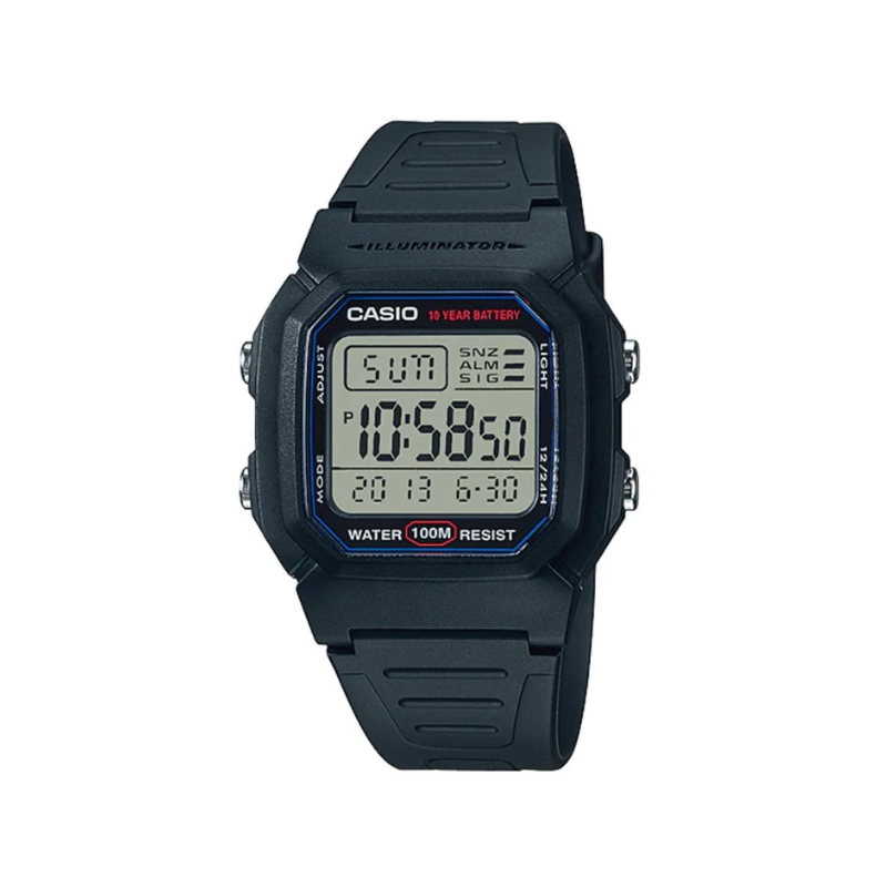 Casio W-800H-1AVDF Youth Dual Time Digital Resin Belt Watch