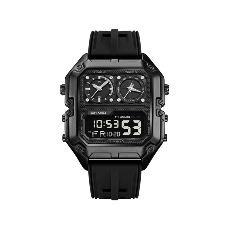 SKMEI 2580 Men's Dual Display Sports Watch – Black