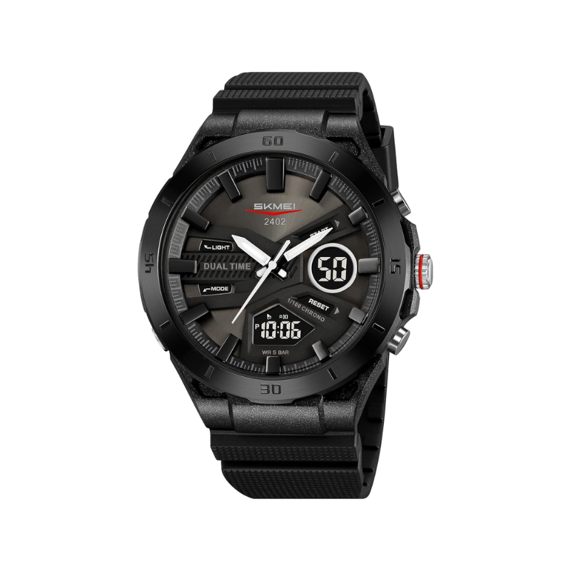 SKMEI 2402 Men’s Analog-Digital Sports Watch- Black