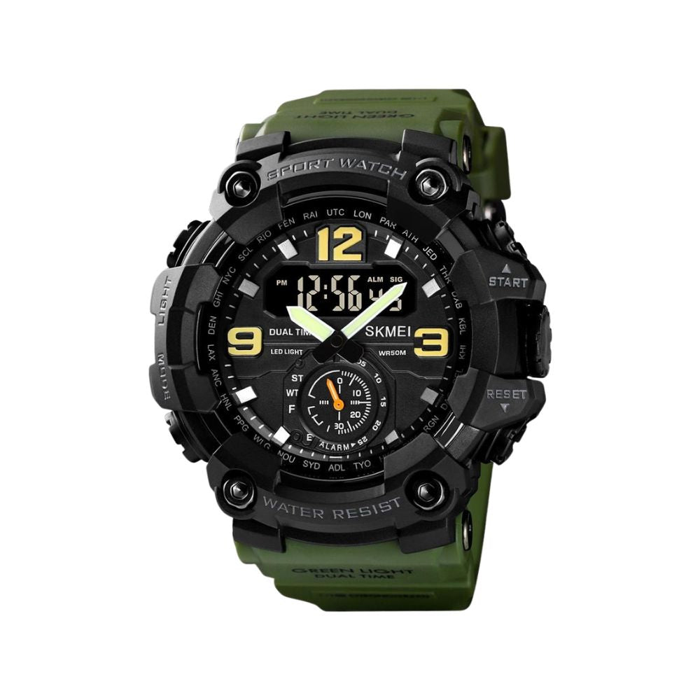 Skmei 1637 Men’s Sports Digital Watch - Green Black