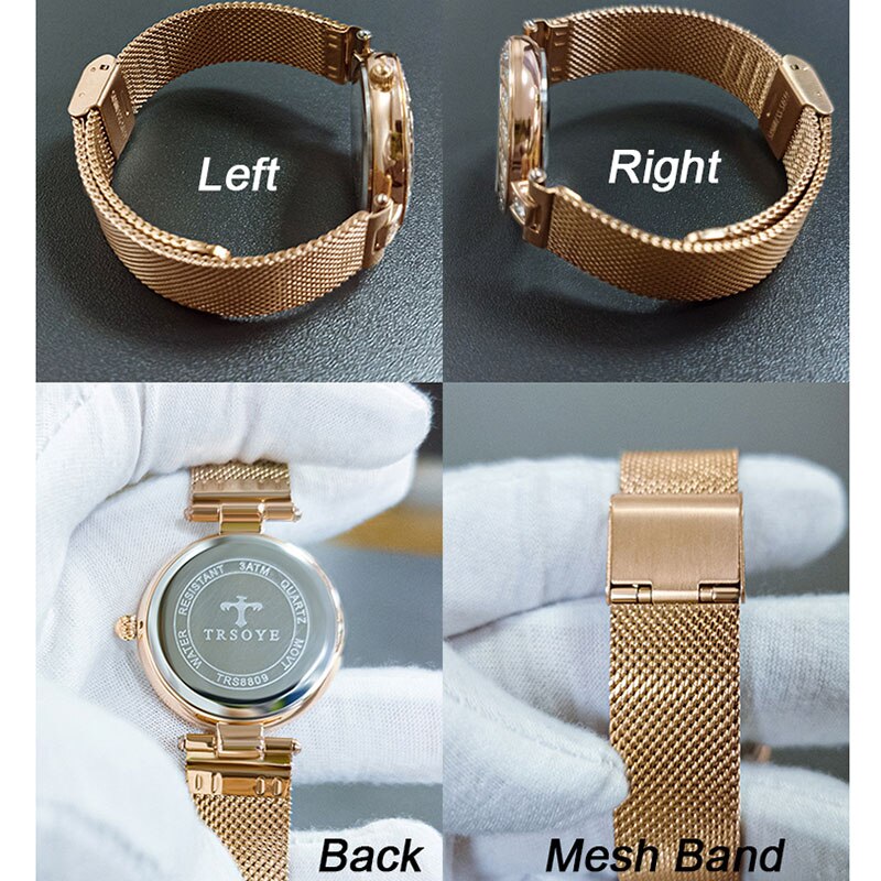 Trsoye 8809 Quartz Watch for Women - Rose Gold