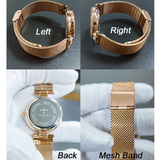 Trsoye 8809 Quartz Watch for Women - Rose Gold