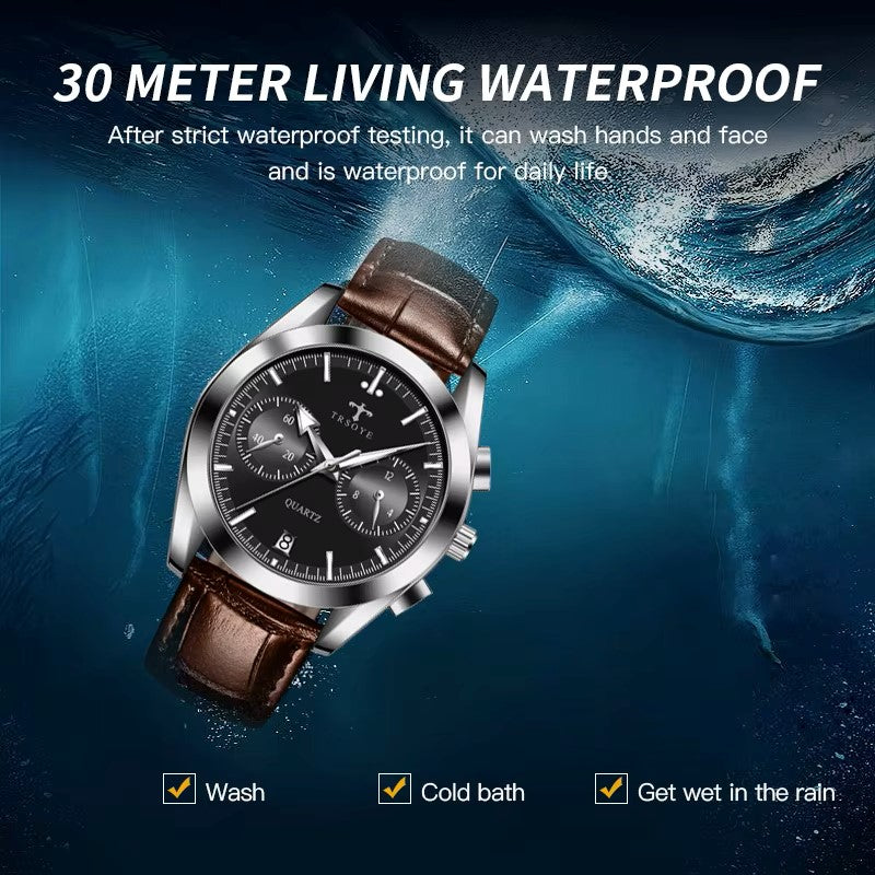 Trsoye 6609 Belt Watch for Men - Chocolate & Black