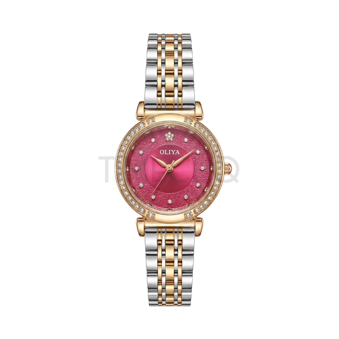 Oliya 701 Trendy Ladies Fashion watch- Rose Gold & Red Pinkish