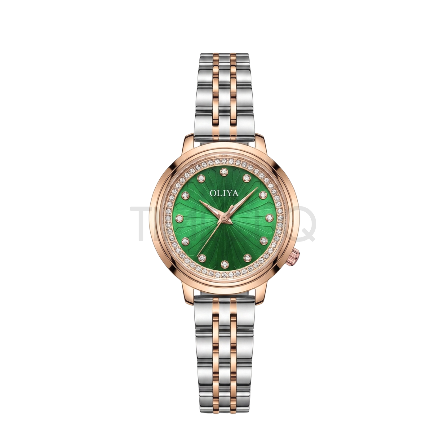 Oliya 889 Green Dial Two-Tone Women’s Watch.