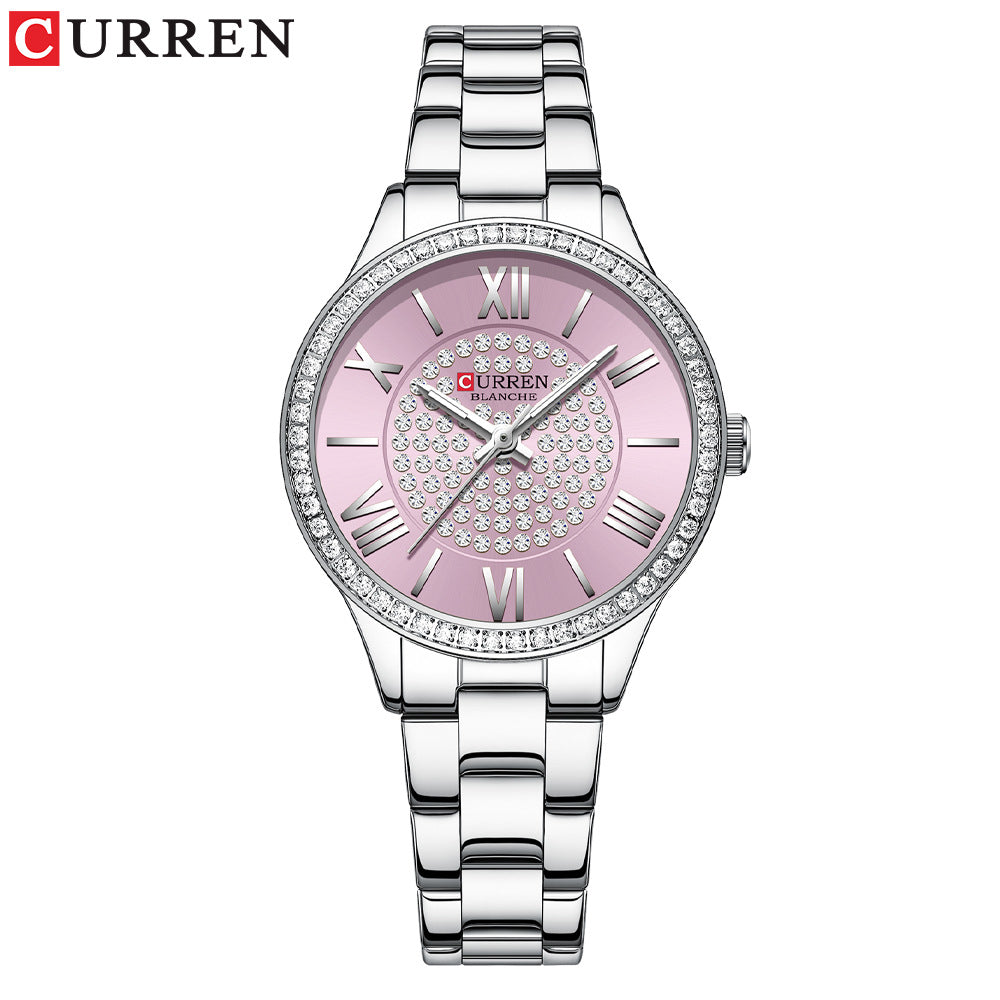 CURREN 9084 Luxury Watches for Women – Silver & Pink