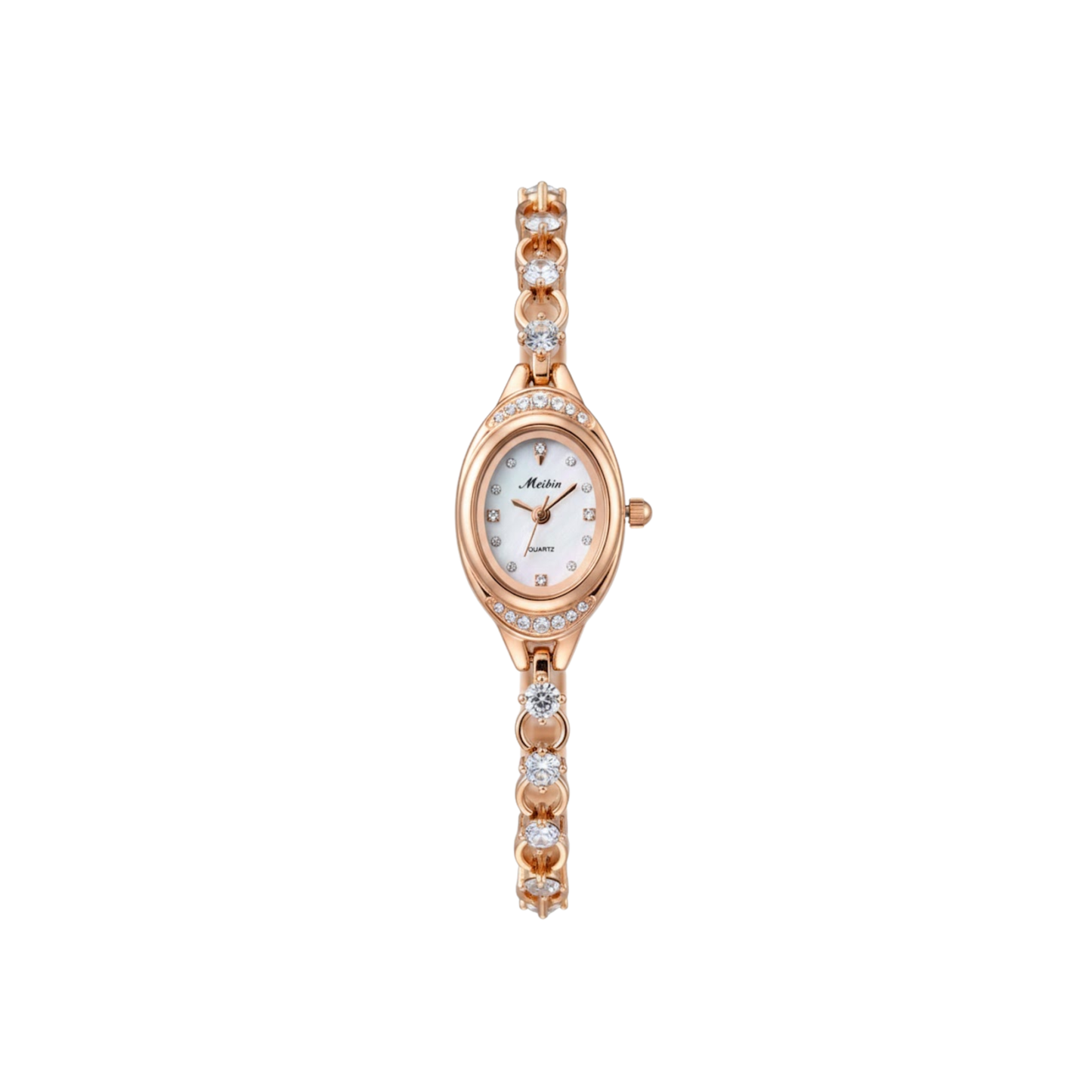 MEIBIN M1781L Luxury Diamond Bracelet Ladies Watch-Rose gold