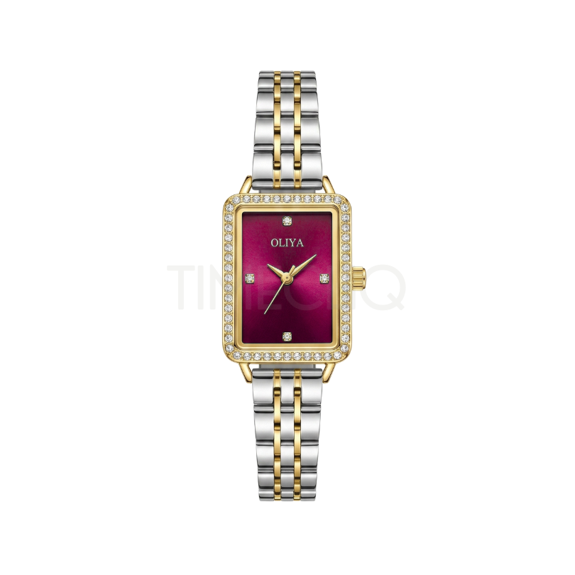 Oliya 609 Deep Pink Dial Ladies Wristwatch