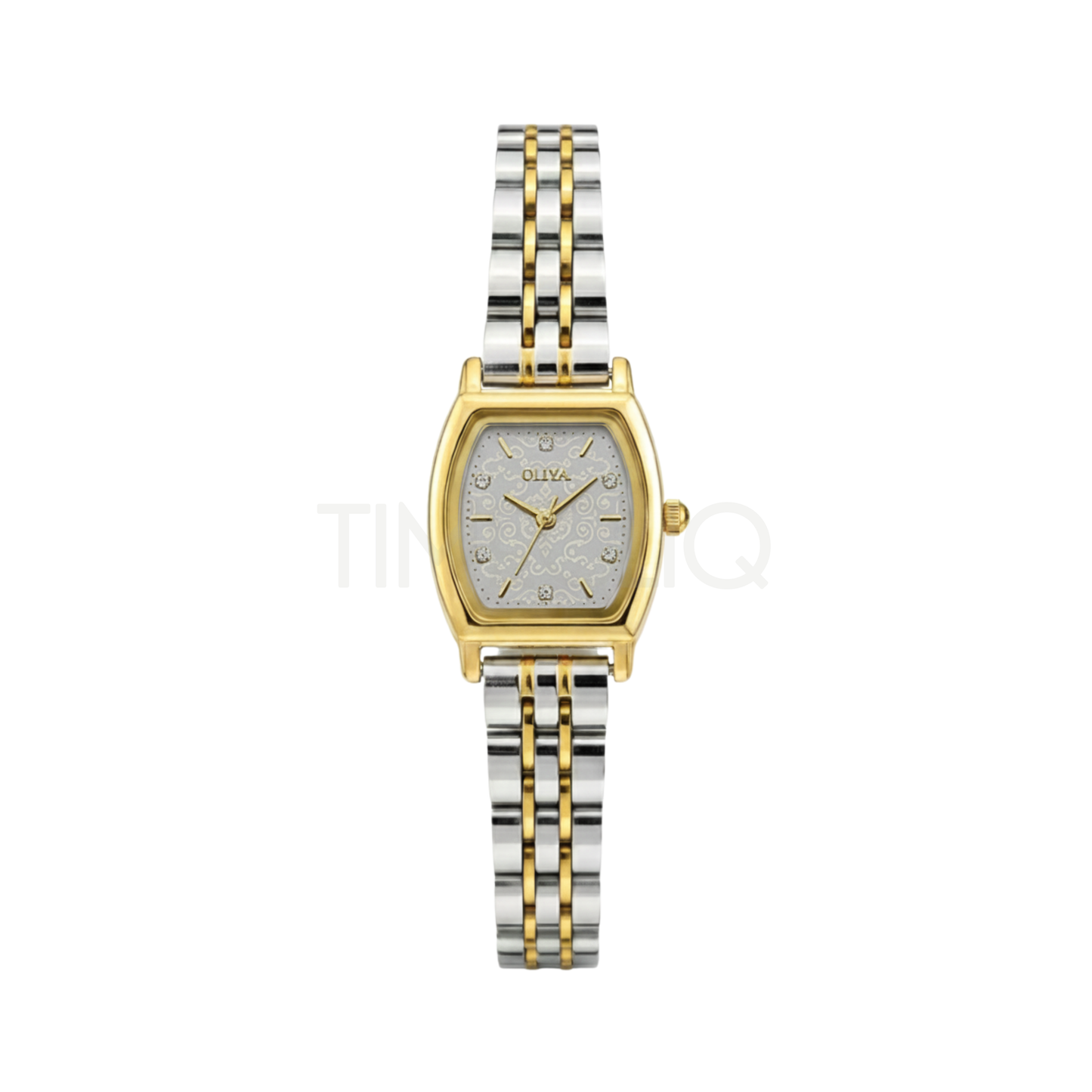 Oliya 2001 Luxury Two Toned Ladies Watch- Grey Dial