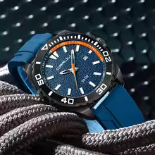 CRRJU 5034 Men Casual Sport Military Quartz Calendar Wrist Watch - Blue