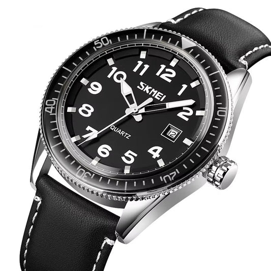 SKMEI 9232 Luxury Skeleton Dial Stainless steel Leather straps Men’s watch