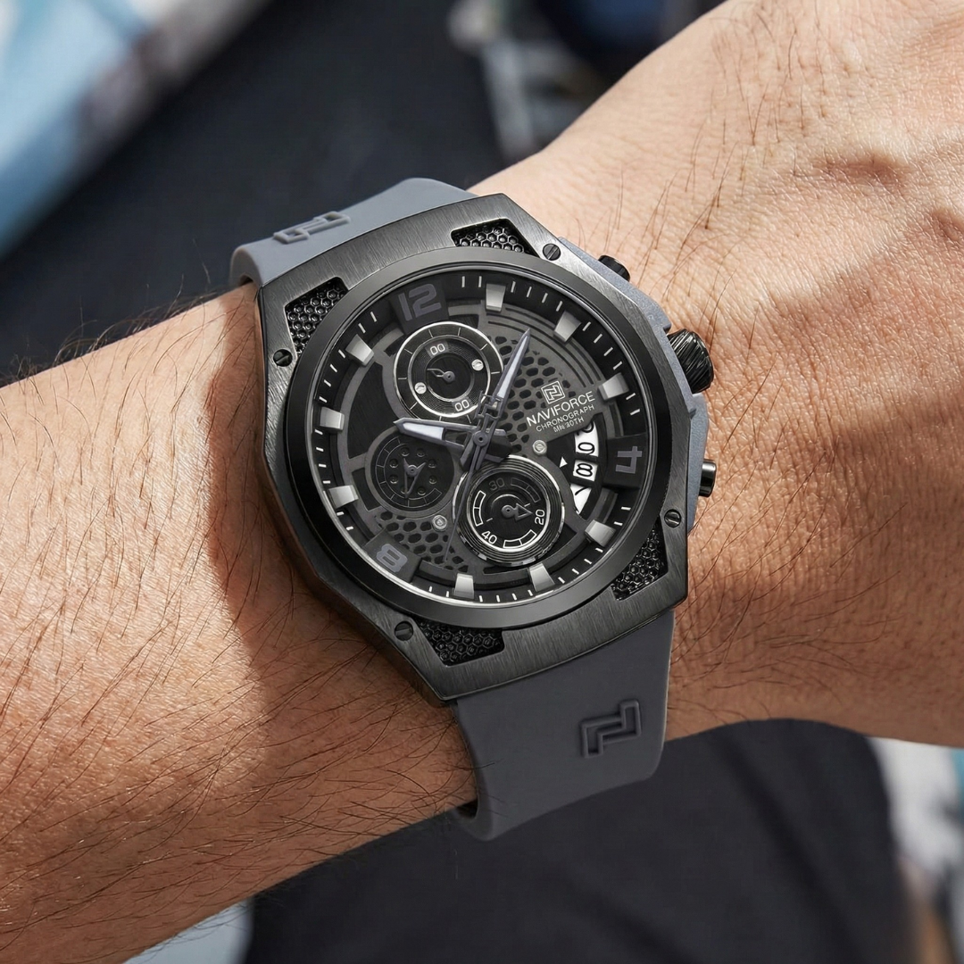 NAVIFORCE NF8051 Full Black Chronograph Sports Men’s Watch