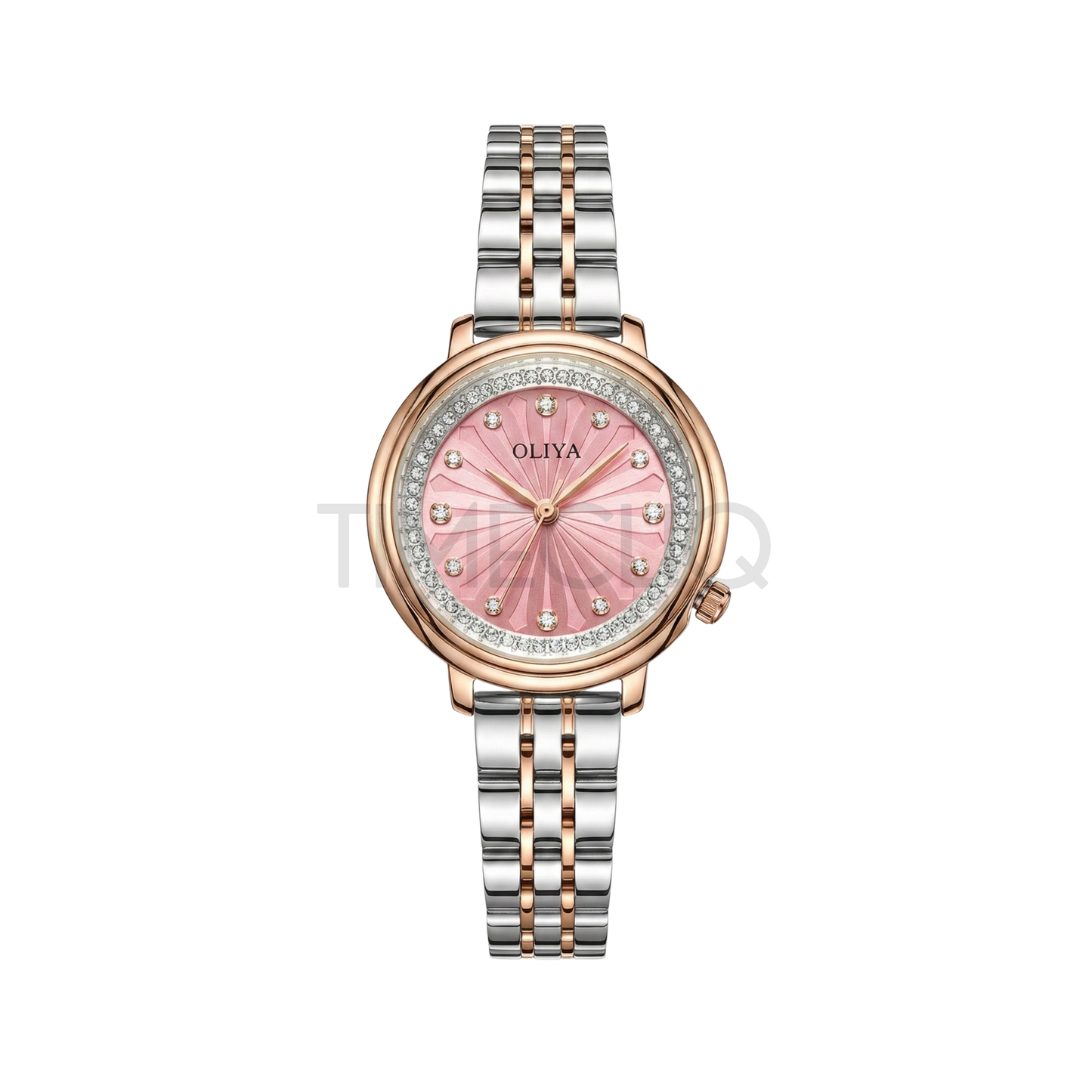 Oliya 889 Pink Dial Two-Tone Women’s Watch.