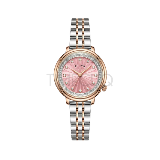 Oliya 889 Pink Dial Two-Tone Women’s Watch.
