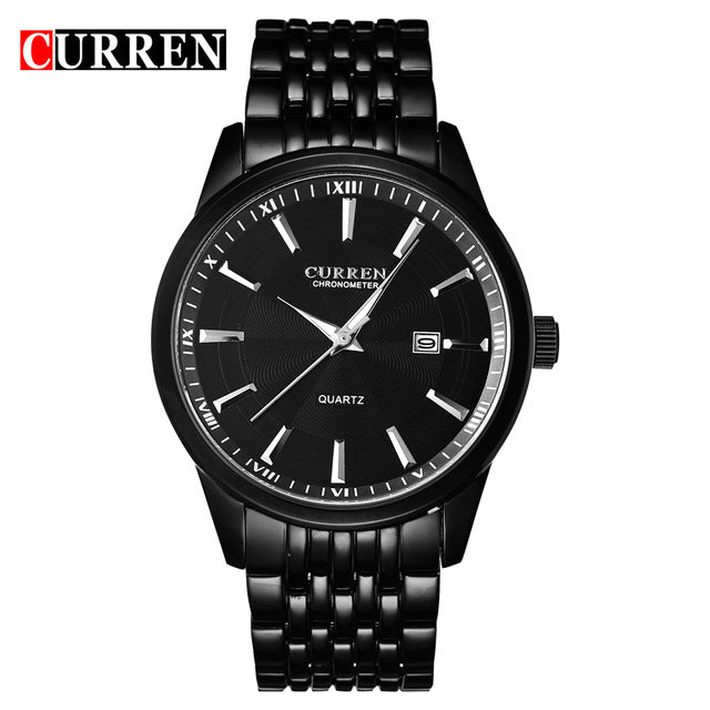 CURREN 8052 Analog Stainless Steel Watch for Men - Black