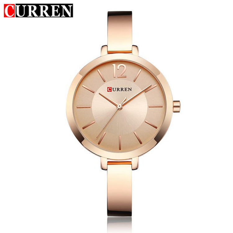 CURREN 9012 Stainless Steel Analog Watch for Women - Rose Gold