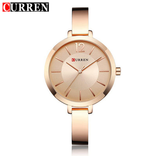 CURREN 9012 Stainless Steel Analog Watch for Women - Rose Gold