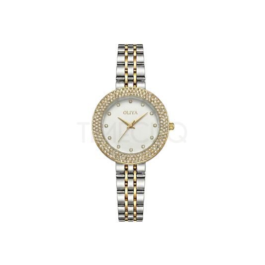 Oliya 6802 Dual Tone Ladies Watch-White Dial