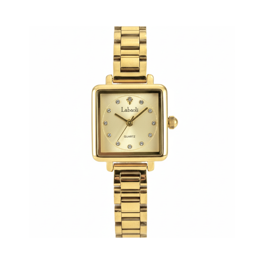 Labaoli LA571L Women’s Stainless-Steel Gold Watch- Beige Square Dial