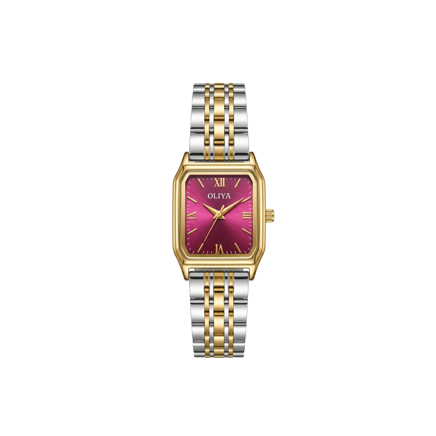 Oliya 899 Women’s Two Toned Watch – Deep Pink Dial | Elegant Ladies Wristwatch