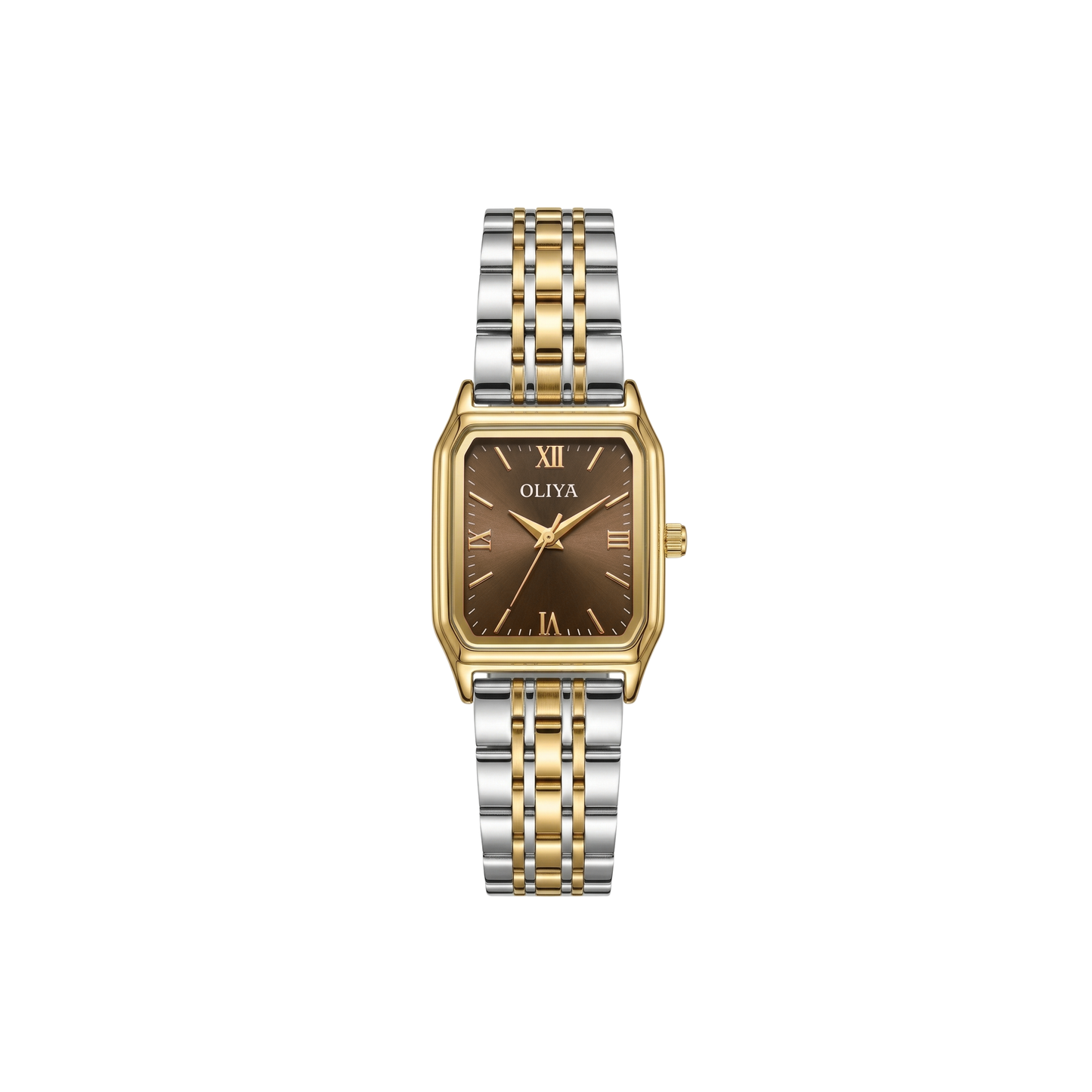 Oliya 899 Women’s Two Toned Watch – Brown Dial | Elegant Ladies Wristwatch