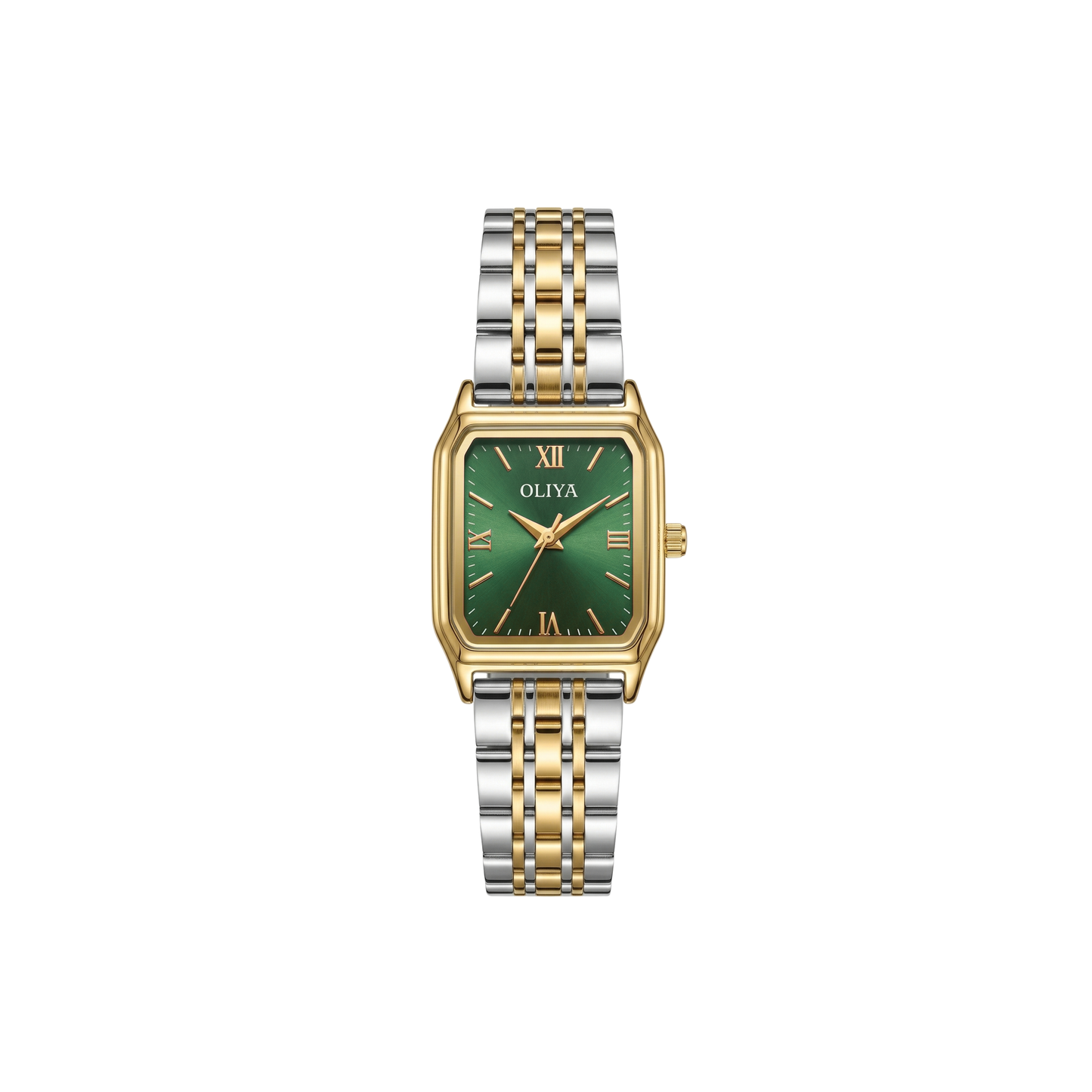 Oliya 899 Women’s Two Toned Watch – Green Dial | Elegant Ladies Wristwatch