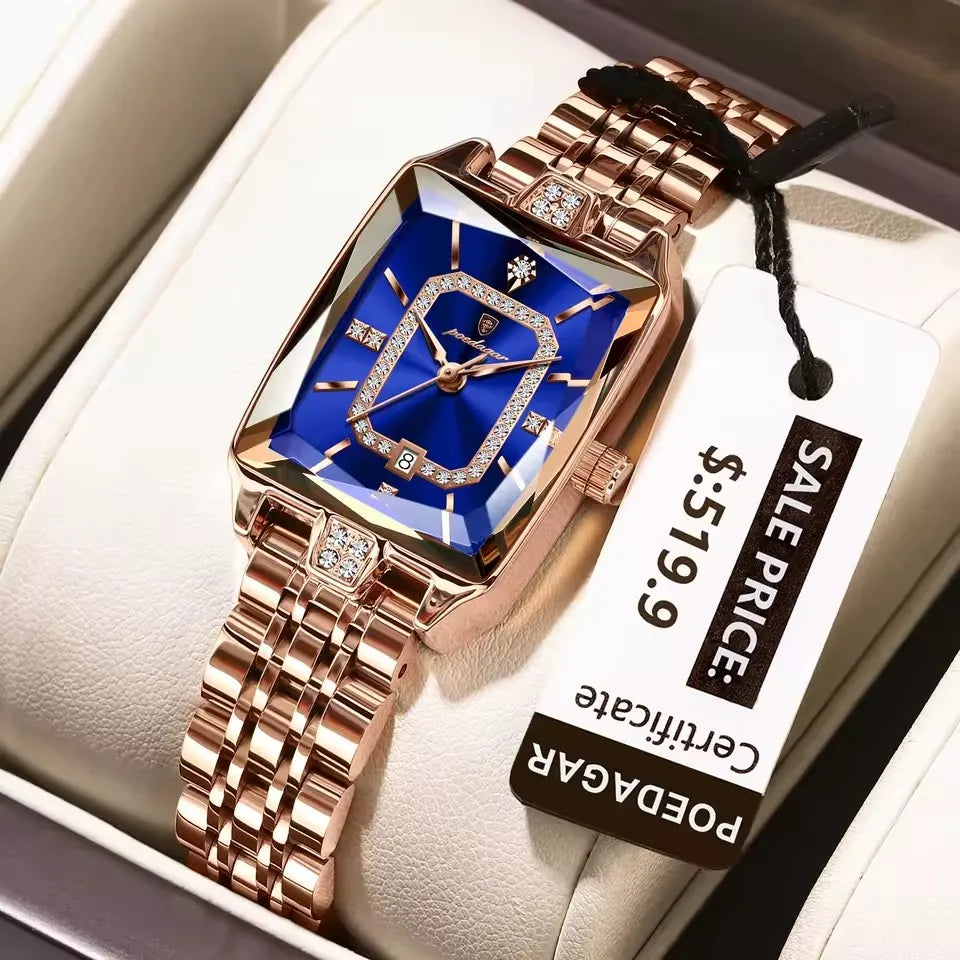 POEDAGAR 785 Unique Design Luxury Quartz Ladies Watch-Blue