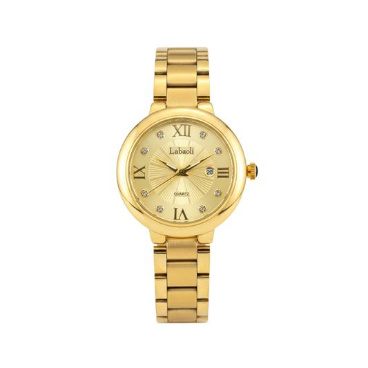 Labaoli LA586M Women’s Stainless-Steel Golden Watch- Golden Dial