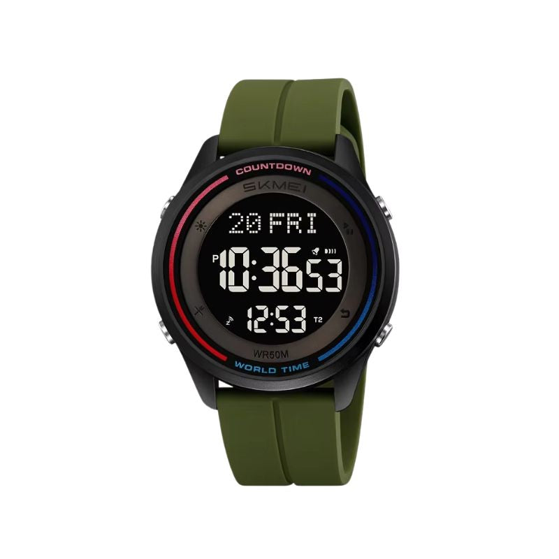 SKMEI 2412 Chronograph Fashion Wristwatch Digital Men's Waterproof Sports Watch - Green