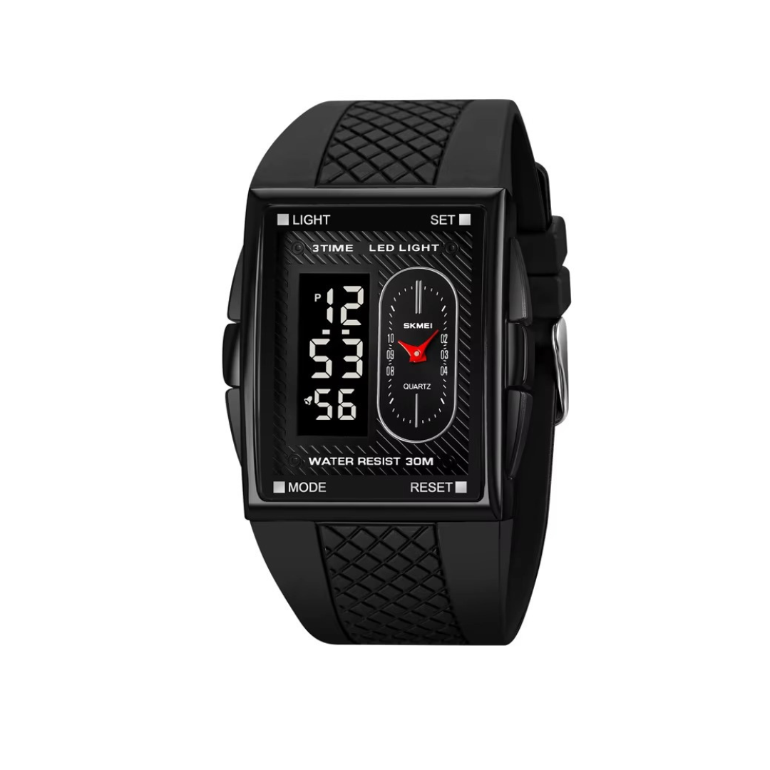 Skmei 2213 Waterproof Digital Analog Dual Time Sport Watch For Men - Black