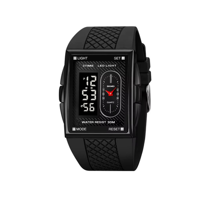 Skmei 2213 Waterproof Digital Analog Dual Time Sport Watch For Men - Black