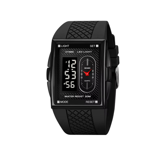 Skmei 2213 Waterproof Digital Analog Dual Time Sport Watch For Men - Black