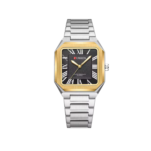 Curren 8482 Vintage Minimalistic Luminous Hands Business Series Men’s watch- Silver Green & Black