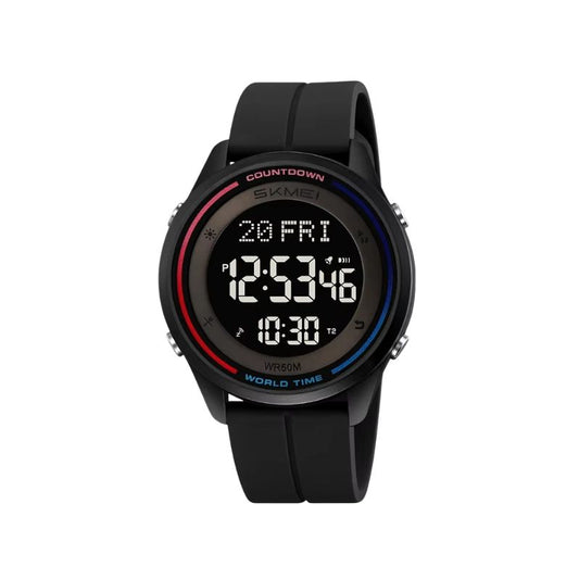 SKMEI 2412 Chronograph Fashion Wristwatch Digital Men's Waterproof Sports Watch - Black