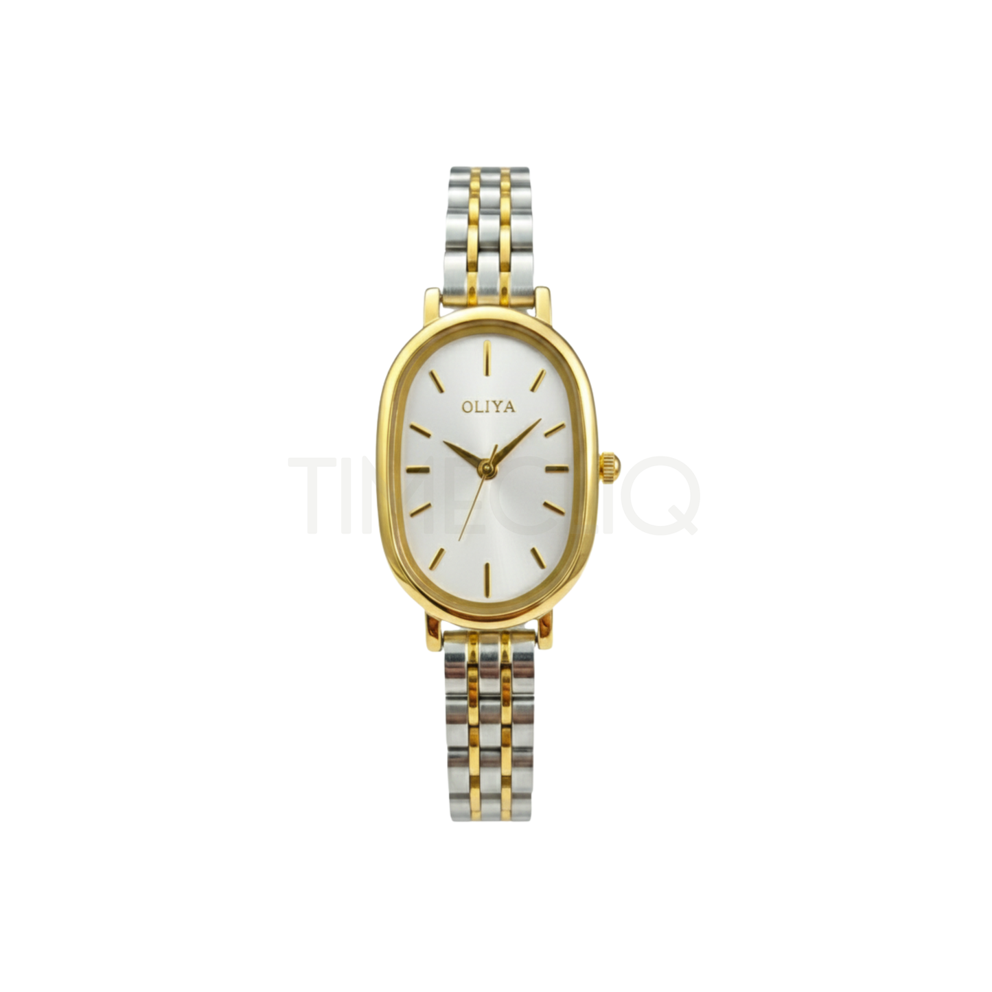 Oliya 2015 Women’s Two Toned Watch – White Dial | Elegant Ladies Wristwatch
